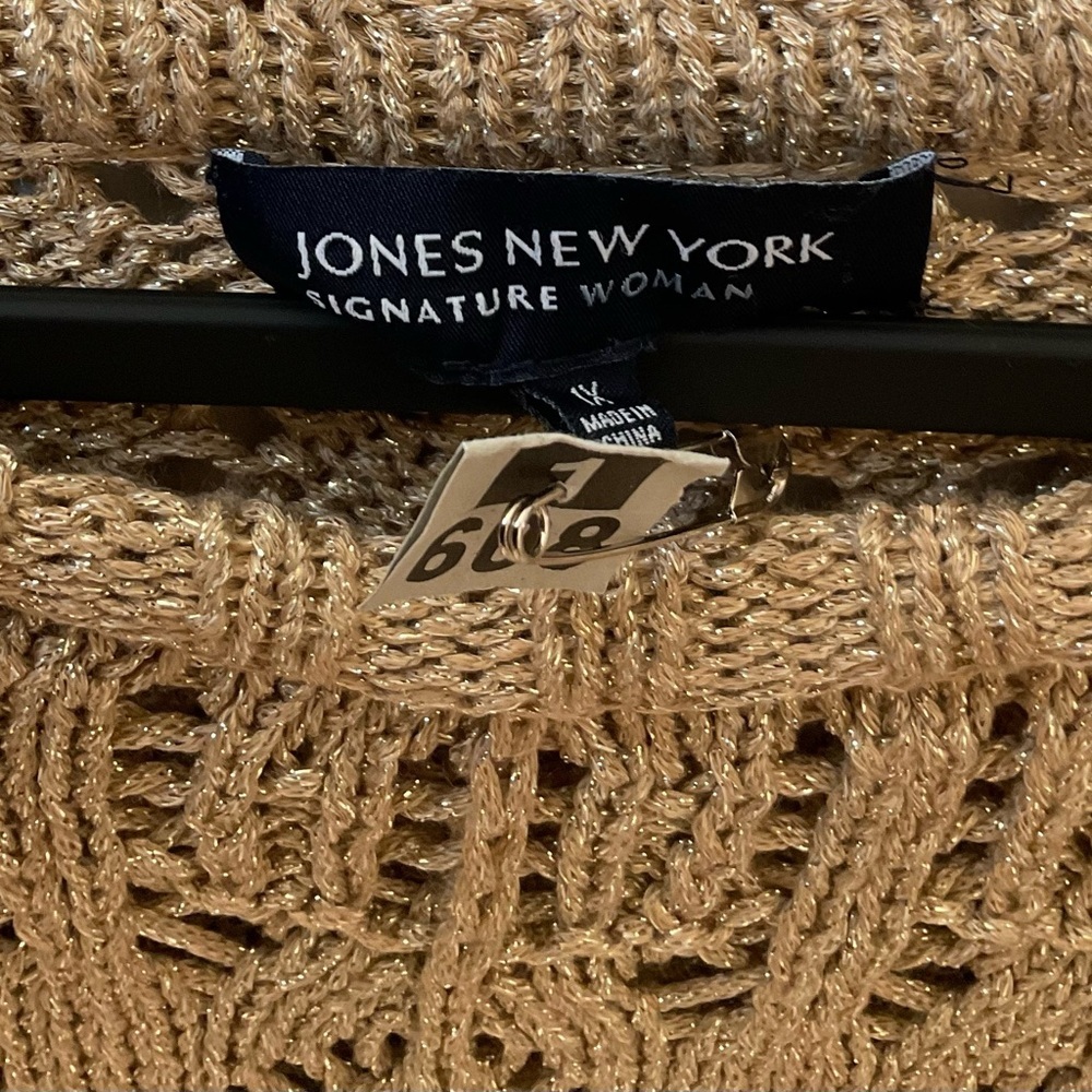 Jones New York Gold Metallic Sweater - Picture 3 of 7